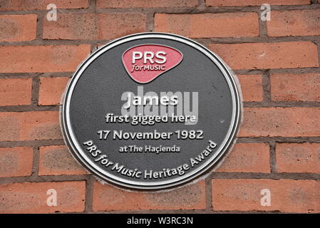 The band James commemorative plaque Stock Photo