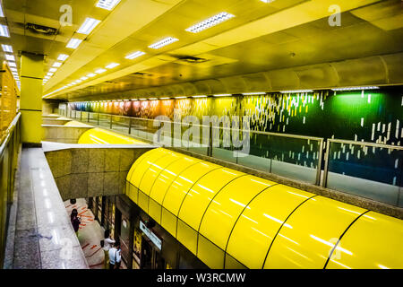 Singapore - Oct 19, 2018: Beautiful view of Toa Payoh MRT station. It is an underground Mass Rapid Transit (MRT) station on the North South Line in To Stock Photo