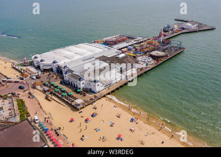 Clacton Pier Aerial View, Clacton-on-sea, Essex UK Stock Photo