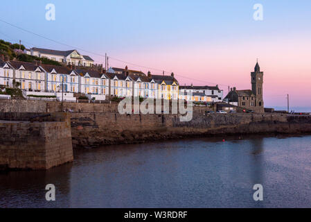 Summer sunset at Porthleven in Cornwall, England UK Stock Photo