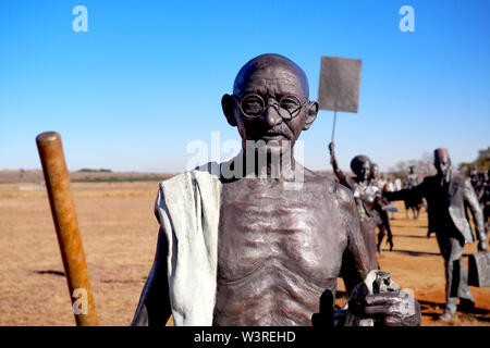 2 July 2019 - Ghandi sculpture at Maropeng, the Cradle of Humankind, Johannesburg, South Africa Stock Photo