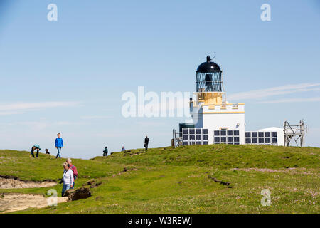 A solar powered lighthouse on Brough Head, Orkney, Scotland, UK. Stock Photo