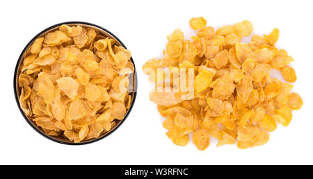 Corn flakes isolated on white background Stock Photo
