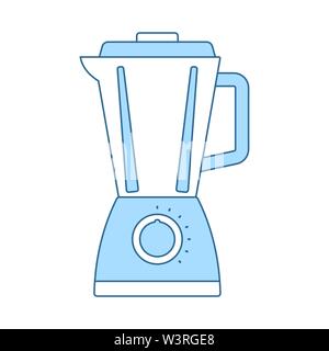 Kitchen Blender Icon. Thin Line With Blue Fill Design. Vector Illustration. Stock Vector