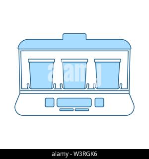 Yogurt Maker Machine Icon. Thin Line With Blue Fill Design. Vector Illustration. Stock Vector