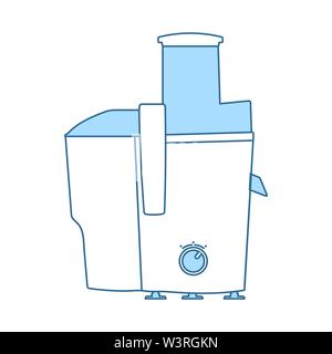 Juicer Machine Icon. Thin Line With Blue Fill Design. Vector Illustration. Stock Vector
