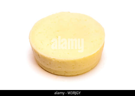 Hard cheese isolated on white Stock Photo