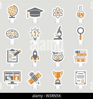 Education Icon Sticker Set Stock Vector