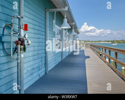 Historic Bradenton Beach fishing pier on Anna Maria Island, Florida. Stock Photo