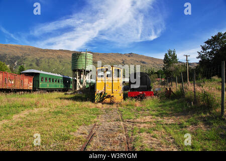 Railway depot in Kingston, New Zealand Stock Photo