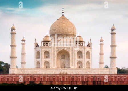 Amazing view of Taj Mahal in the Evening in Agra, Fabulous Taj Mahal Stock Photo