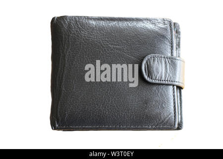 The photo of a black isolated wallet for men or women Stock Photo