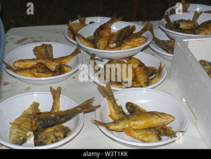 Mixed fried fish Stock Photo
