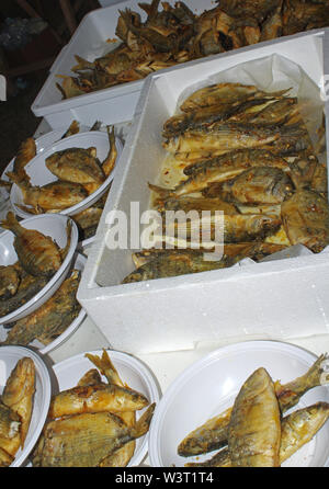 Mixed fried fish Stock Photo