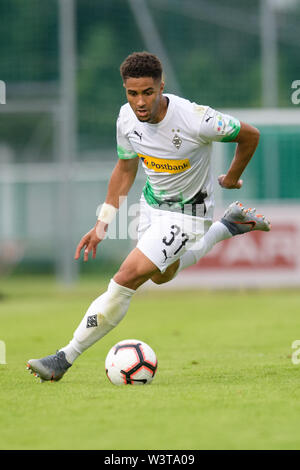 Kufstein, Austria. 17th July, 2019. Soccer: Test matches, Borussia Mönchengladbach - Basaksehir FC in Kufstein. Keanan Bennetts von Mönchengladbach plays the ball. Credit: Matthias Balk/dpa/Alamy Live News Stock Photo