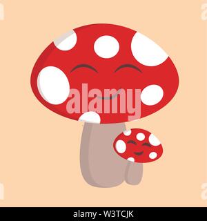 A red spotted mushroom vector color drawing or illustration Stock ...