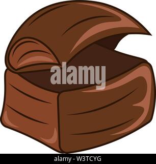 vector illustration of vintage wooden chest with open cover Stock ...