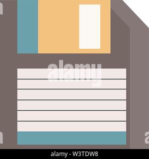 A gray colored floppy disc, vector, color drawing or illustration. Stock Vector