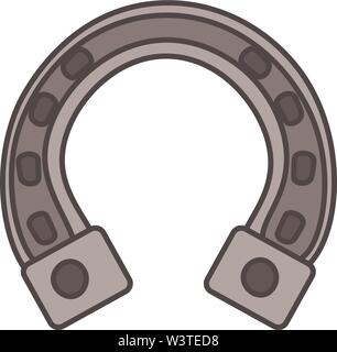 A horseshoe shaped like letter U, vector, color drawing or illustration. Stock Vector