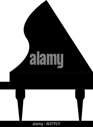 A big new piano in black color, vector, color drawing or illustration. Stock Vector