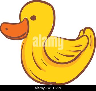 A beautiful young chick made of rubber, vector, color drawing or illustration. Stock Vector