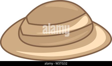 A beautiful safari hat in brown color, vector, color drawing or illustration. Stock Vector