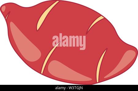 A sweet potato in dark pink color, vector, color drawing or illustration. Stock Vector