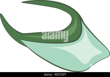 A visor cap in green color, vector, color drawing or illustration. Stock Vector