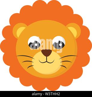 Cute baby lion, illustration, vector on white background. Stock Vector