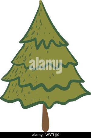 Christmas bush, illustration, vector on white background. Stock Vector