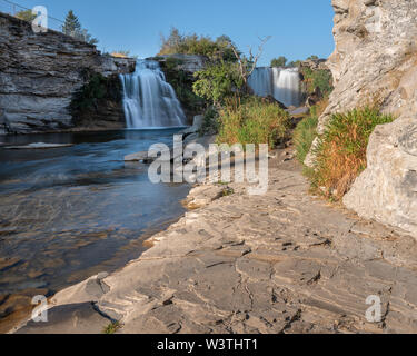 Lundbreck Falls on the Crowsnest River in Alberta, Canada Stock Photo