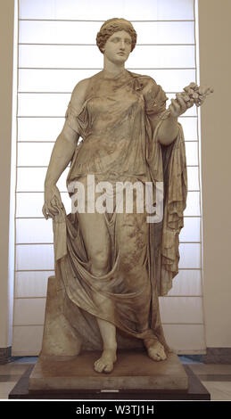 Flora Maior or Flora Farnese (2nd century AD.) Marble, colossal statue. National Archaeological Museum, Naples, Italy. Stock Photo