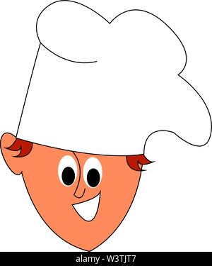 Cook smiling, illustration, vector on white background. Stock Vector