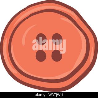 Pink button, illustration, vector on white background. Stock Vector