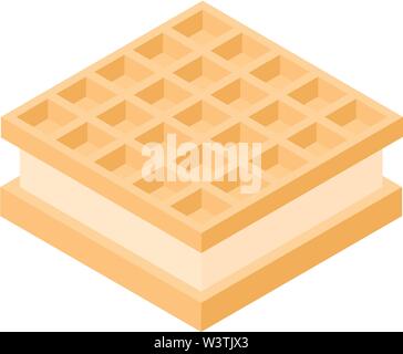 Biscuit sandwich icon, isometric style Stock Vector