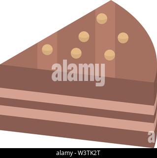Chocolate piece cake icon, isometric style Stock Vector