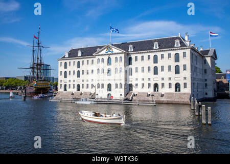 Amsterdam, Netherlands, maritime museum, old sailing ship, VOC-Ship De Amsterdam, Stock Photo