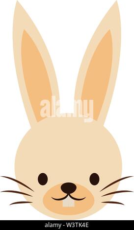 Cute rabbit with long ears, illustration, vector on white background. Stock Vector
