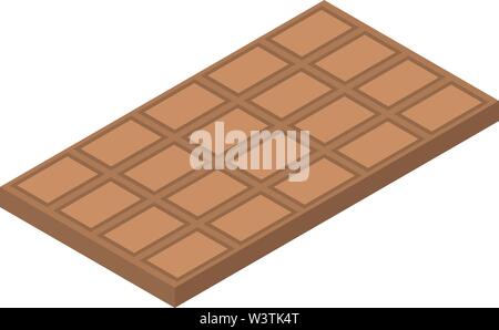 Chocolate bar icon, isometric style Stock Vector