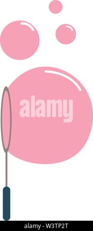 Pink bubbles, illustration, vector on white background. Stock Vector