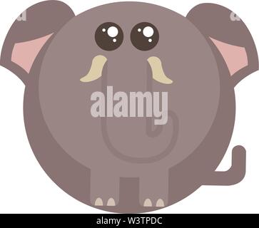 Fat little elephant, illustration, vector on white background. Stock Vector