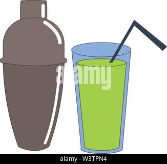 Green shaker, illustration, vector on white background. Stock Vector