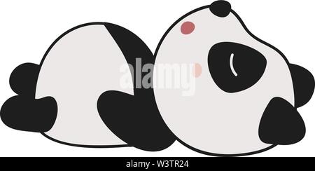 Cute sleeping panda, illustration, vector on white background. Stock Vector
