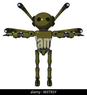 Android containing elements: oval wide head, yellow eyes, retro antenna ...