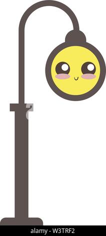 Smiling street lamp, illustration, vector on white background. Stock Vector
