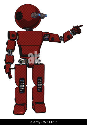 Android containing elements: oval wide head, small red led eyes, retro ...