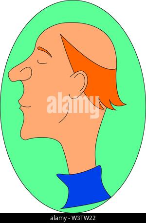 Elderly bald man, illustration, vector on white background. Stock Vector