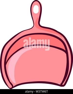 Cute pink dustpan, illustration, vector on white background. Stock Vector