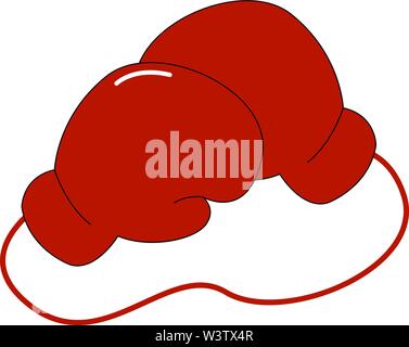 Red leather boxing gloves vector illustration isolated on white ...