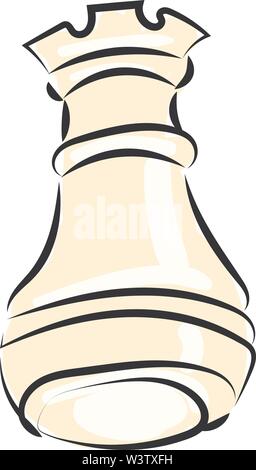 Chess figure sketch, illustration, vector on white background. Stock Vector